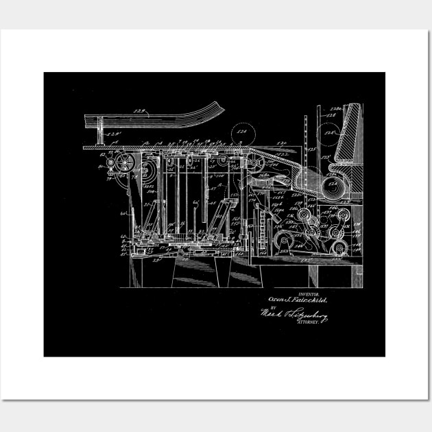 Automatic Bowling Machine Vintage Patent Drawing Wall Art by TheYoungDesigns